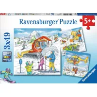 Ravensburger Puzzel 3x49 stukjes 5+ Op de skipiste
